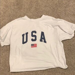 USA white brandy melville tee